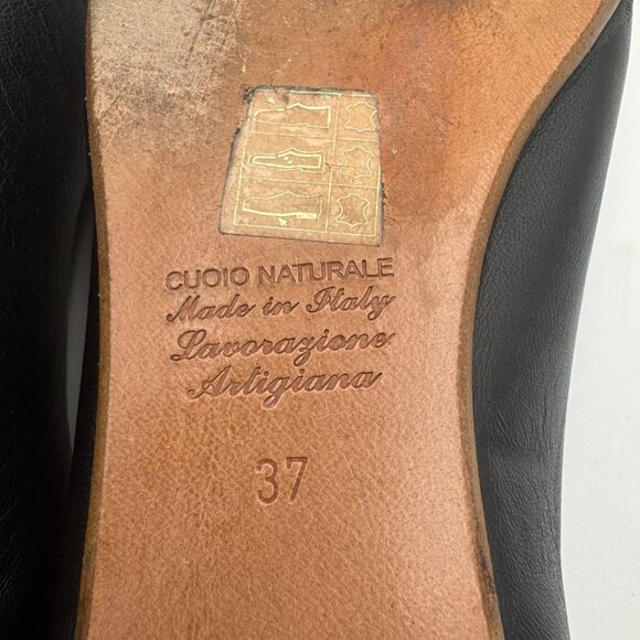 Summit By White Mountain Black Leather Slip-On Pointed Toe Flats Size 37 (6.5US) - Picture 4 of 7